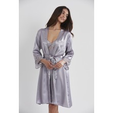 Pierre Cardin  Saten Dantelli Gecelik & Sabahlık Takım  - 4075