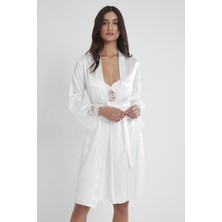 Pierre Cardin  Saten Dantelli Gecelik & Sabahlık Takım  - 4265