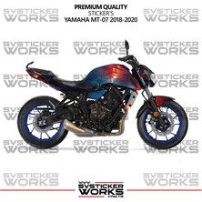 Yamaha Mt-07 Kaplama Sticker Magma Design Motor Kaplama Modeli Hazır Kit 2018-2020 Uyumlu 