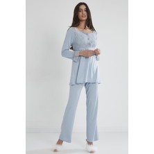 Pierre Cardin Penye Dantelli Pijama Takımı - 1241