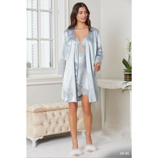 Pierre Cardin 6'lı Kaplı Midi Gecelik Sabahlık Set 6015 Mist