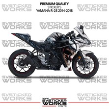 Yamaha R25 Kaplama Sticker Venom Design Motor Kaplama Modeli Hazır Kit 2013-2018 Uyumlu 