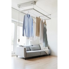 Askur Tavana Monte Asansörlü Çamaşır Kurutma Askısı 70x220 cm 8 Askılı Beyaz