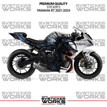 Yamaha R7 Kaplama Sticker Venom Design Motor Kaplama Modeli Hazır Kit 2019-2024 Uyumlu 