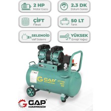 GAP Kompresör Hava Kompresörü Yüksek Emişli Yağsız Teknoloji 50 Lt GPY-1500