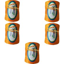 Favori Ip 5000 Denye -0.8 Mm- Ambalaj ve Paket Ipi Naylon Burgulu Örgü Çamaşır Ipi -Turuncu -5 Adet