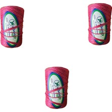Favori Ip 5000 Denye -0.8 Mm- Ambalaj ve Paket Ipi Naylon Burgulu Örgü Çamaşır Ipi - Pembe - 3 Adet