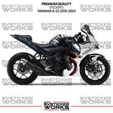 Yamaha R25 Kaplama Sticker Venom Design Motor Kaplama Modeli Hazır Kit 2019-2024 Uyumlu 