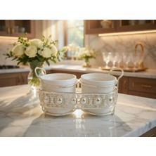 altabi Porselen 2'li Kaşıklık Tezgah Üstü Kaşıklık Gümüş Renk