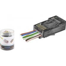 Marsilyan Cat6 Ez RJ45 Konnektör - 100 Adet Siyah / Özel Plastik Kutulu ND2402