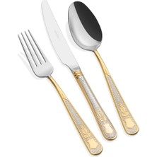 Herdmar Güell Yarı Gold 87 Parça Çatal Kaşık Bıçak Takımı-12 Kişilik