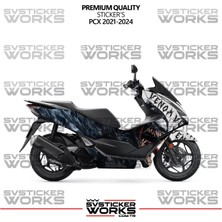 Honda Pcx Kaplama Sticker Venom Design Motor Kaplama Modeli Hazır Kit 2021-2024 Uyumlu 