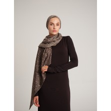 AYSHARA Peleng Leopar Desenli Çift Taraflı Şal - Bej Kahverengi