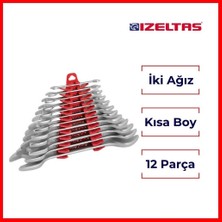 CTR Ticaret Izeltaş Iki Ağız Anahtar Takımı Kısa Boy (Mm) - 12 Parça Full Set - 6x7 - 30X32 mm Arası - 0100002112