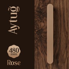 Badem10 Aytuğ Geniş T Çizgili Oval Rose (Gül) Çekmece Kulp 480 mm Modern Dolap Kapak Kulbu Şık Tasarım