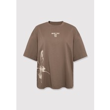 Mavi Baskılı Kahverengi Kadın T-Shirt M1613872-83866