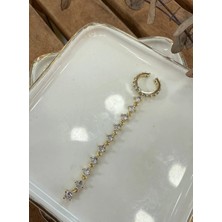 Çok Taşlı Gold Earcuff Kıkırdak Küpe