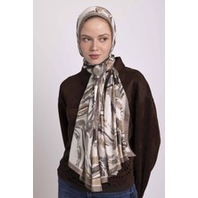 AYSHARA Devr-I Fırça Desenli Tek Taraflı Şal -  Kahverengi