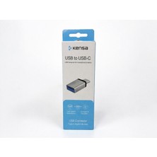 Kensa USB To Usb-C Adaptör Type-C Dönüştürücü Hızlı Veri Transferi Kompakt Tasarım