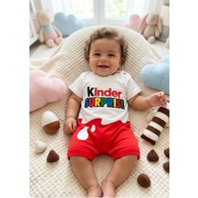 Aki Moda Kids Aki Moda Kıds Kinder Temalı Unısex Bebek Tulum Kısa Kollu Pamuklu
