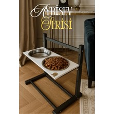 Reyo Ok-Ay Store Aybisev Büyük ve Orta Boy Köpekler Için Ayarlanabilir 3 Yükseklikli Paslanmaz Çelik Mama ve Su Kabı Standı Siyah-Beyaz