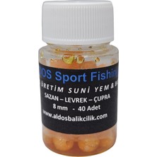Aldos Sport Fishing Vanilya Kokulu 8 mm Silikon Yumuşak Yüzen Sazan Turna Çupra Levrek Dip Yemi (40 Adet)