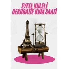 Marsilyan Eyfel Kulesi Tasarımlı Kum Saati Kristalleştirilmiş Kum Saati Dekoratif Ahşap Görünümlü