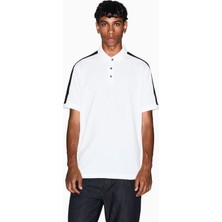 Armani Exchange Erkek Normal Kesim Pike Kumaş Omuzlarda Kontrast Ax Logo Detaylı Kısa Kollu Beyaz Polo Yaka T-Shirt XM001290 AF10366-U0009