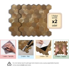 3D Kendinden Yapışkanlı Metal Kompozit Duvar Karosu 29 cm x 28,8 cm (2 Adet - 0,167 M²)