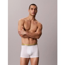Calvin Klein Erkek Logo Etiketli Elastik Bel Bantlı Pamuklu Beyaz Boxer LV00NB4590-100