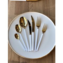 Rossev Napoli Es Beyaz 42 Parça Kaşık Çatal Bıçak Çay Kaşığı 6 Kişilik