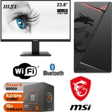 MSI Şafak-Ofis Pc 24" Monitörlü Yeni Nesil Amd Ryzen 5 8500G 16GB Ddr5 Ram 500GB M.2 SSD 600W Win 11 Pro Wi-Fi Masaüstü Ofis ve Öğrenci Bilgisayarı Seti