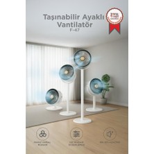 Torima Sessiz Vantilatör Şarjlı 5 Kademeli Taşınabilir Ayarlanabilir Kablosuz Fan F47 Siyah Beyaz