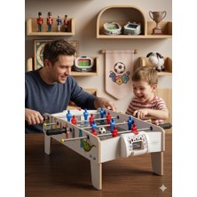 Farbu Oyuncak Eğlence Her Yerde! 53 cm Taşınabilir 12 Oyunculu Ahşap Masaüstü Langırt