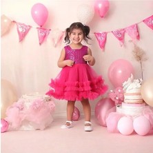 Pul Payet Kabarık Bebek Abiye Elbise