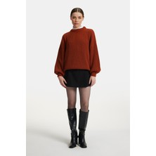 Shemall Luxury Kadın Selanik Örgü Oversize Triko Kazak