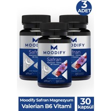 Moodify Safran Magnezyum Valerian B6 Vitamin 30 Kapsül 3 Adet