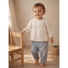 Civil Baby Kol Lastıklı 6-18 Ay Gömlek - Ekru