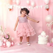 Pul Payet Kabarık Bebek Abiye Elbise