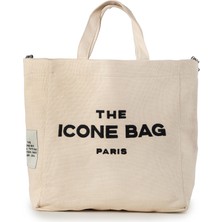 İcone Bag Icone The Icone Bag Paris Işlemeli Tote Kadın Kol Çantası ve Omuz Çantası