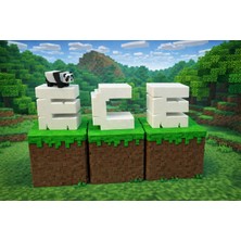 AU Design Isme Özel Minecraft Blok Dekor 4 -5 Harf