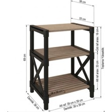 Messer 2 Adet Zenna Ahşap Dekoratif Yan Sehpa Siyah 2 Adet Gönderilecektir