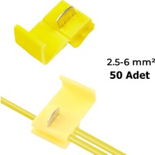 Uslucan Alışveriş Hızlı Kablo Ekleme Aparatı Konnektör Klips Klemens Sarı 50 Adet