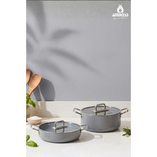 Amboss Sera Nova Seramik 4 Parça Tencere Seti - Gri