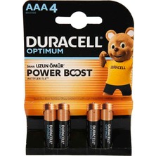 Duracell Optimum Power Boost Aaa Ince Kalem Pil 4’lü