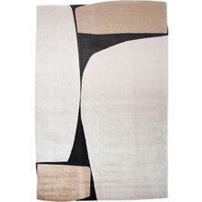 Eko Halı Utopia UTP09 Cream Gold Black Özel Amorf Tasarımlı Modern Sık Dokuma Viskon Halı