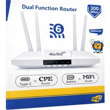 Erdmsp 4g/5g Destekli Dual Function Router – 300 Mbps Type-C 4000MAH Batarya Yüksek Performanslı Ağ Çözümü