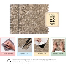 3D Kendinden Yapışkanlı Metal Kompozit Duvar Karosu 30,68 cm x 30,59 cm (2 Adet - 0,187 M²)