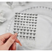 Aeç Tasarım Siyah Fiyonk Tırnak Süsleme Stickerı Nail Art Süslemeleri