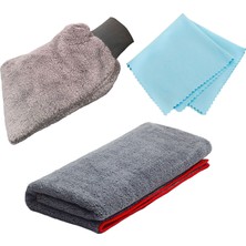 Sivax 3’lü Mikrofiber Oto Yıkama Seti Oto Kurulama Bezi Oto Yıkama Eldiveni Oto Cam Bezi
